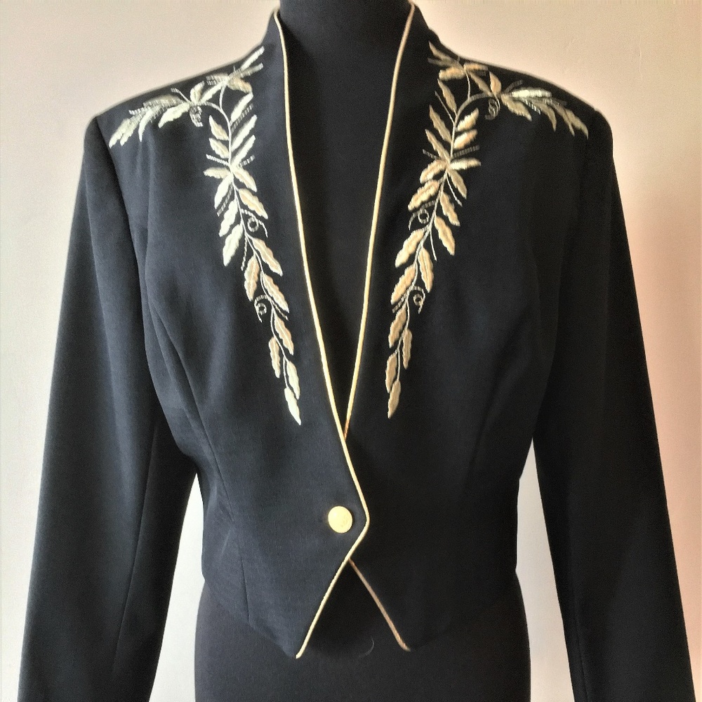 Black Hobby Horse Jacket w/gold detailing.  Size L